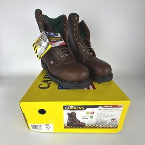 Carolina Sarge 1809 Men 8 Inch Steel Toe Work Boots Brown Leather 11 4E Wide USA